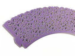 Yansanido 24 set ivory Filigree Artistic Bake Little Vine Lace Laser Cut Cupcake Wrapper Cup Muffin Case Trays... N19