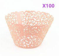 Yansanido 24 set ivory Filigree Artistic Bake Little Vine Lace Laser Cut Cupcake Wrapper Cup Muffin Case Trays... N21
