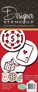 Designer Stencils C768 Casino Night Cookie Stencil Set, (Dice, Cards, Poker Chip) Beige/semi-transparent N3