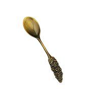 Retro Creative Coffee Scoops Stirring Spoon Sugar Spoon Tea Spoon with Fruit Fork Set of 6 (Silver) N14