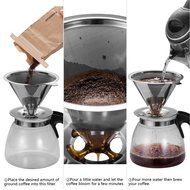 Stainless Steel Coffee Filter Reusable Coffee Filters Double Filter Coffee Dripper High Quality Pour Over Coffee... N2