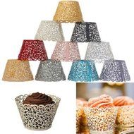 Leegoal 12pcs Muffin Case Cupcake Papper Cup Liner Birthday Wedding Cake Wrapper (Gold) N3