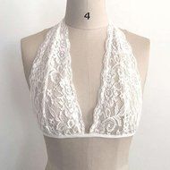 PHOTNO Women Hollow Translucent Underwear Sheer Lace Strap Lingerie Bra Tops N6