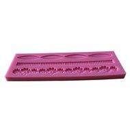LYNCH 3 Types Decorative Borders 3D Silicone Mold Cake Fondant Pastry Tools,Pink N3