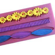 LYNCH 3 Types Decorative Borders 3D Silicone Mold Cake Fondant Pastry Tools,Pink N4