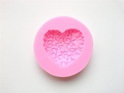 Wocuz W0195 Decorative Pattern Heart Shape Silicone Candy Fondant Chocolate Accessory Mold Cake Decoration