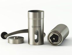 SALE NOW Quantahome Manual Coffee Grinder adjustable ceramic burr with Bag, Brush &amp; Scoop. Stainless Steel-Best... N3