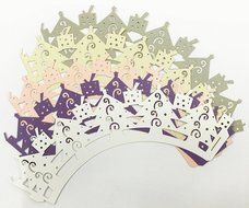 HUAL Cupcake Wrappers 50 Filigree Artistic Bake Cake Paper Cups Christmas tree Lace Laser Cut Liner Baking Cup... N3