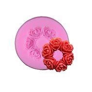 JOMTOP Mini 6 Roses Shape Silicone Mold Chocolate Fondant Baking Tool N3