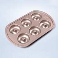Baking Mold Carbon Steel Cake Mold Non-stick Baking Pan 6 Cubes DIY Donuts Mould Tools Baking Bun Tray