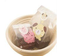 ONOR-Tech 50 PCS Lovely Cute OPP Cookie Bakery Candy Biscuit Treat Gift Diy Plastic Bag + Label Seal Sticker (... N6