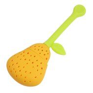 uxcell Silicone Perforated Pear Shaped Tea Strainer Filter Orange
