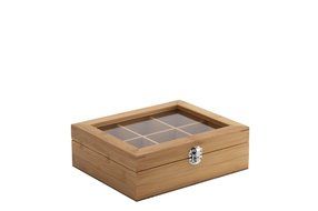 Service Ideas TB006BN Teabox Bamboo 6 Comp W/Window N2