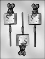 CK Products 3-1/4-Inch Mouse on Cheese Block Sucker Chocolate Mold