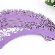 Purple Vine Filigree Cupcake Wrappers Wrap Cases Wedding Birthday Party N2