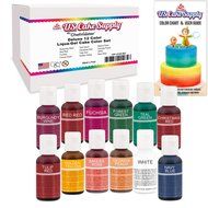 12 Color-US Cake Supply&reg; by Chefmaster Liqua-Gel Paste Cake Color Set - The 12 Most Popular Colors in 0.75 fl.... N6