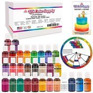 12 Color-US Cake Supply&reg; by Chefmaster Liqua-Gel Paste Cake Color Set - The 12 Most Popular Colors in 0.75 fl.... N10