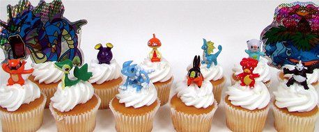 POKEMON 14 Piece Birthday CUPCAKE Topper Set Featuring 8 Random Pokemon Figures and Themed Decorative Accessories... N7