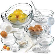 Anchor Hocking 10-piece Glass Mixing Bowl Set Different Size - Large to Small. Beautiful, Compact Bowls Set. N2