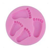 Voberry&reg; Wedding Silicone Sugar Chocolate Mold Mould Cake Fondant DIY Cooking Tool (Footprints ) N2