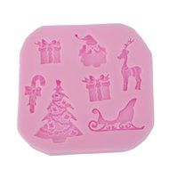 Christmas Reindeer Santa Gift Silicone Fondant Mould Cake Decor Bake Mold N2