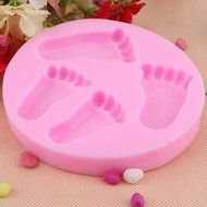 Voberry&reg; Wedding Silicone Sugar Chocolate Mold Mould Cake Fondant DIY Cooking Tool (Footprints ) N3