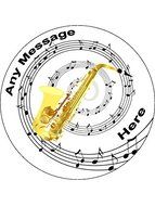 Novelty Personalised Saxophone &amp; Music Notes 7.5&quot; Edible Icing Cake Topper (Please leave personalisation as Gift...