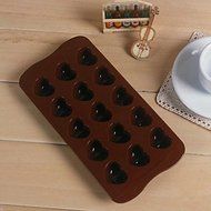 Sher 15 Grids Love Heart Pattern Silicone Cake Mould N3
