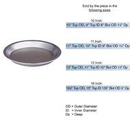 Allied Metal FP212 12-Inch Hard Aluminum Pie Pan, Fully Nesting, 1-1/2-Inch Deep