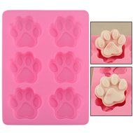 HUAL Silicone DOG Pet Animal Paw Print Ice Cube Chocolate Soap Candle Tray Mold Party maker