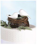 Lillian Rose CT220 W Pair of White Love Birds Cake Pick, 1.75-Inch