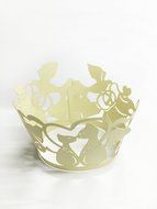 HUAL Cupcake Wrappers 50 Filigree Artistic Bake Cake Paper Cups Cat Lace Laser Cut Liner Baking Cup Muffin Case... N3