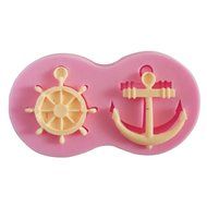 Wocuz W0720 Silicone Anchor and Rudder Shape Fondant Mold Candy Making Mould Cake Embossing Decoration N2