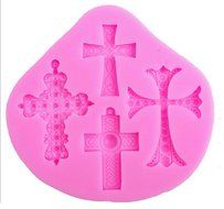 Yunko 4 Hole Lace Cross Silicone Party Fondant Cup Cake Decorating Tools Chocolate Candy Sugar Mold