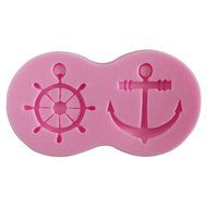 Wocuz W0720 Silicone Anchor and Rudder Shape Fondant Mold Candy Making Mould Cake Embossing Decoration N3