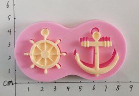 Wocuz W0720 Silicone Anchor and Rudder Shape Fondant Mold Candy Making Mould Cake Embossing Decoration N4