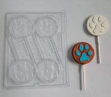 Paw print on round AO005 All Occasion Chocolate Candy Mold N3