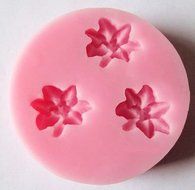 1Pcs Lily Flower 3 cav mini Silicone Mold Pink Silicone Mold Sugarcraft Cake Decorating Tools Baking Fondant Chocolate... N2