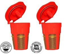 Fill N Save GOLD SERIES 24K Gold Reusable Carafe K-Cups [2 Pack]. Reusable coffee filter for the Keurig 2.0, K200... N4