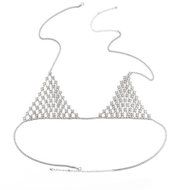 Underwear, PHOTNO Retro Fashion Silver Bra Body Pendant Necklace Chain Bikini Chain N6