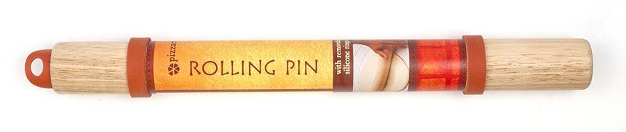 Pizzacraft PC0412 Wood Rolling Pin with Silicone Dough Rings N2