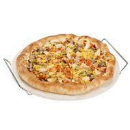VonShef 15 Inch Ceramic Pizza Stone Set With Heavy Duty Chrome Stand with FREE Pizza Cutter N4