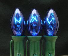 7 Watt C7 Transparent Outdoor Patio Party Christmas Novelty Replacement Bulbs, 25 Pack (Red) N8