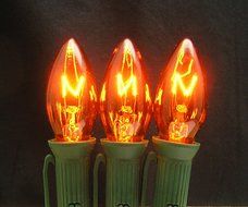 7 Watt C7 Transparent Outdoor Patio Party Christmas Novelty Replacement Bulbs, 25 Pack (Red) N10