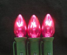 7 Watt C7 Transparent Outdoor Patio Party Christmas Novelty Replacement Bulbs, 25 Pack (Red) N11