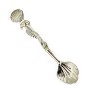 Retro Creative Coffee Scoops Stirring Spoon Sugar Spoon Tea Spoon with Fruit Fork Set of 6 (Silver) N22