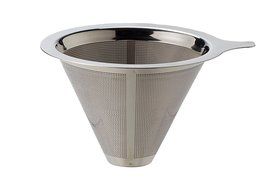 HIC Pour-Over Permanent Coffee Filter 4-Cup Capacity, Stainless Steel