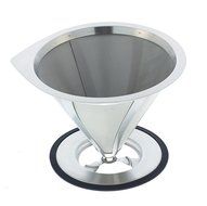 GROSCHE Ultra Mesh Pour-Over Coffee Dripper with Round Base, 18/8 Stainless Steel Construction N3