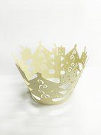HUAL Cupcake Wrappers 50 Filigree Artistic Bake Cake Paper Cups Christmas tree Lace Laser Cut Liner Baking Cup... N7