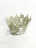 HUAL Cupcake Wrappers 50 Filigree Artistic Bake Cake Paper Cups Christmas tree Lace Laser Cut Liner Baking Cup... N8